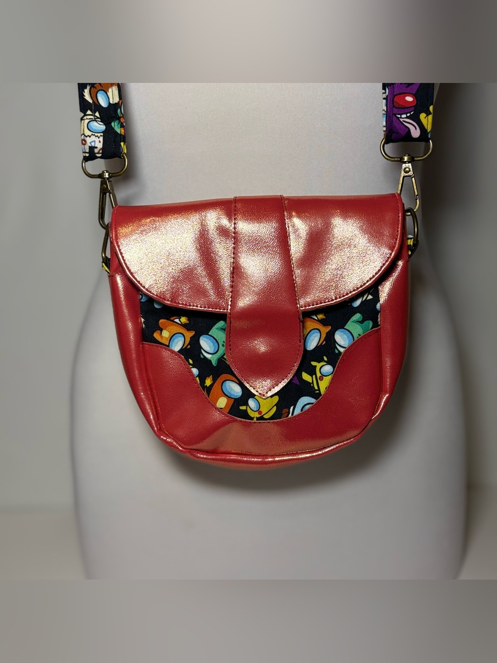 Audacity Orange Crossbody Bag with Patterned Panel - Women Bags